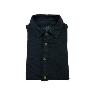 Alex Crane Charcoal Linen Short Sleeve Lightweight Button Up Shirt Men's Size XL